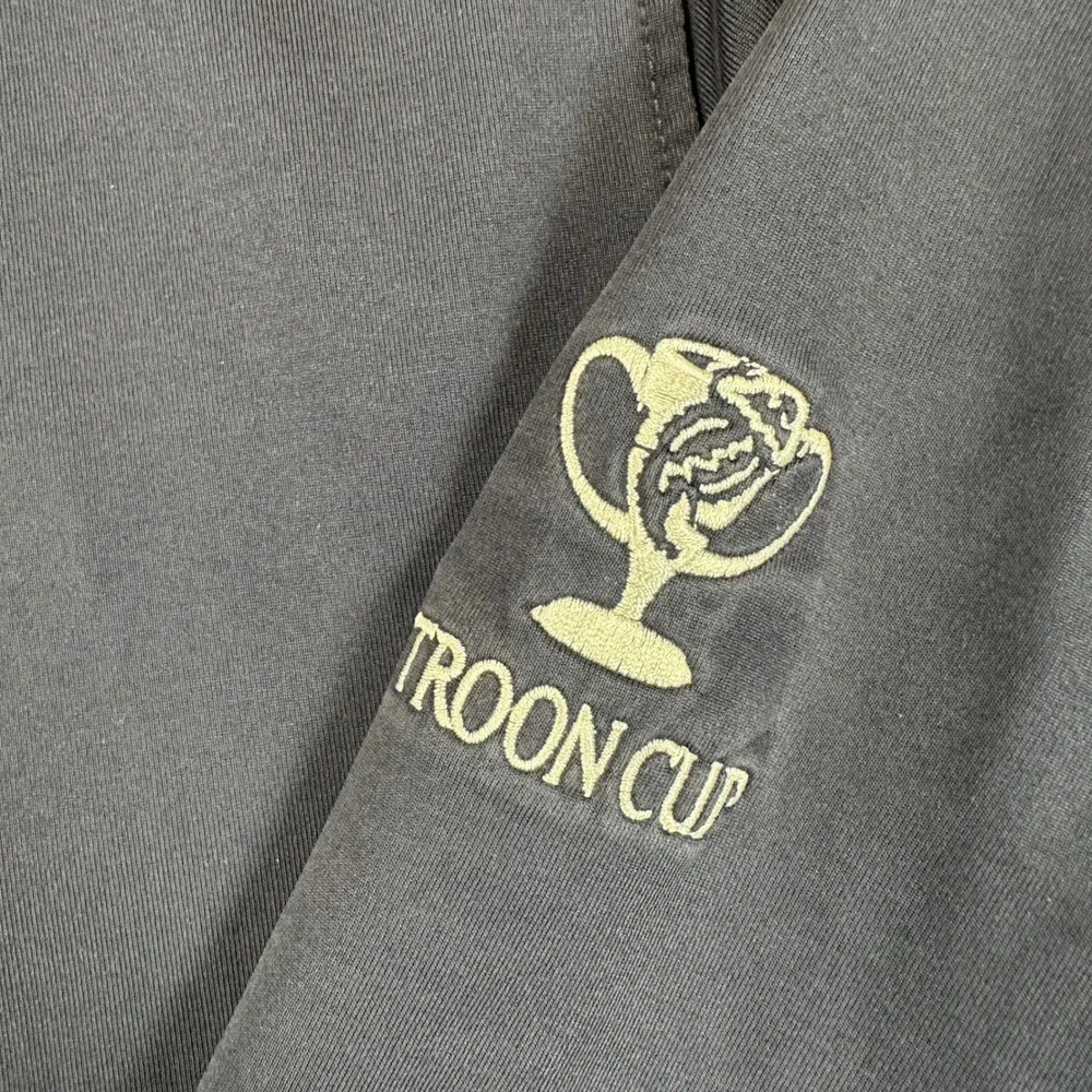 FootJoy 1/4 Zip Performance Golf Pullover Mens Small Navy Blue Troon Cup Logo